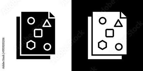 Unstructured Data icon set multiple style collection