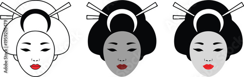 Professional fire truck icon set featuring emergency rescue vehicles in minimalist line art and flat colored vector styles.