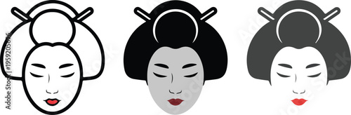 Professional fire truck icon set featuring emergency rescue vehicles in minimalist line art and flat colored vector styles.