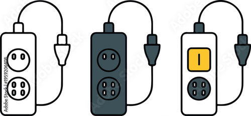 Professional emergency siren icon set featuring fire alarm alerts and warning light symbols in minimalist line art vector styles.