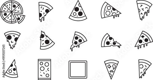 Black and white pizza slices food cheese