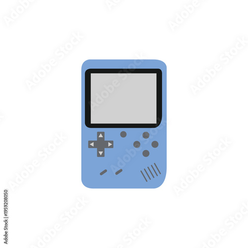 Vintage Handheld Game Console Vector Icon. Retro Portable Gaming Clip Art