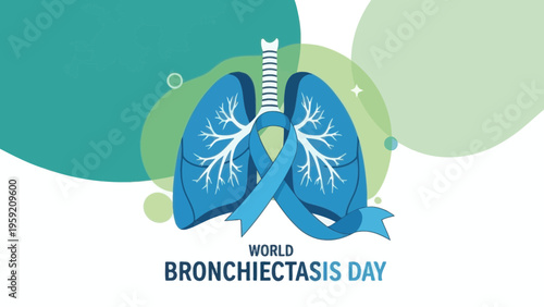 World Bronchiectasis Day Lungs Awareness Ribbon