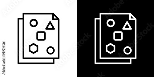 Unstructured Data icon set multiple style collection