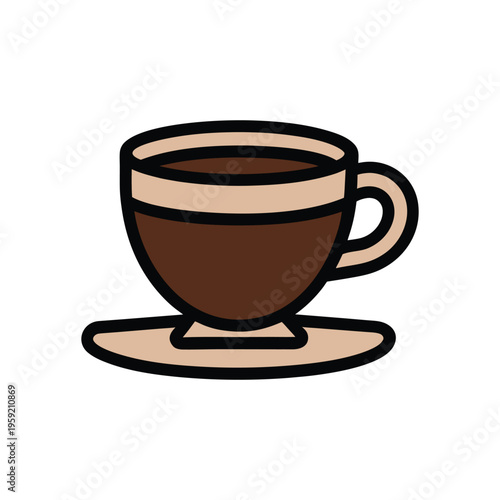 Espresso Cup Icon Vector. Coffee Drink Isolated on White Background