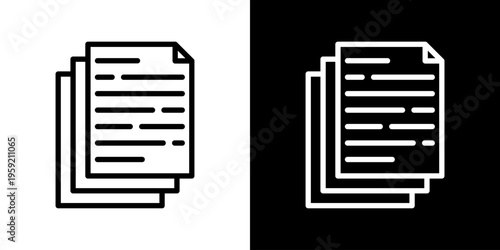 Document icon set multiple style collection