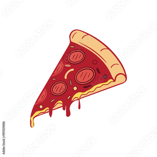 Pizza Icon Vector. Cheese Pizza Slice Food Illustration