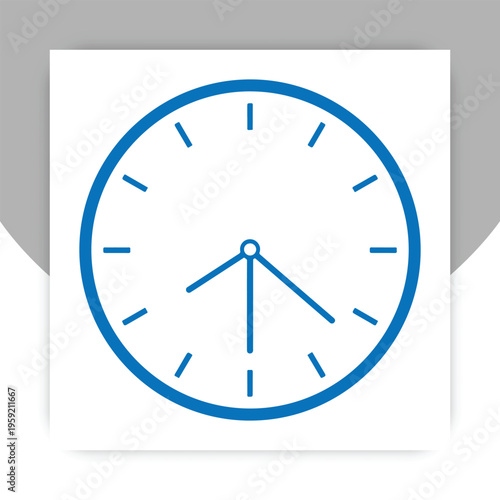 Timeless Precision: A modern clock face, with its clear blue lines and minimalist design, embodies the concepts of time, measurement, and the relentless march of moments.