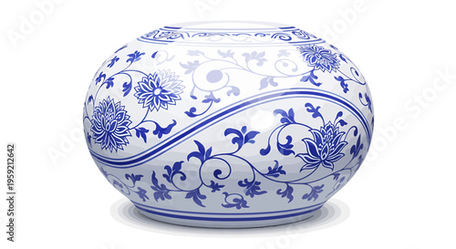 Decorative Blue and White Ceramic Bowl.