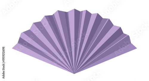 Purple decorative folding handheld fan.