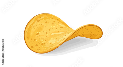 Single golden crispy potato chip.