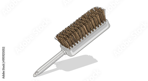 Wire brush with metal handle.