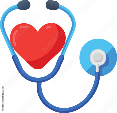 Foto A colorful stethoscope shaped like a heart symbolizing healthcare