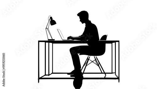 silhouette of a woman sitting on a chair