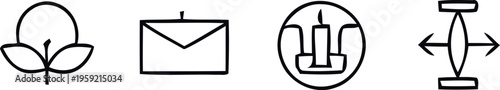 Collection of four distinct black and white icons