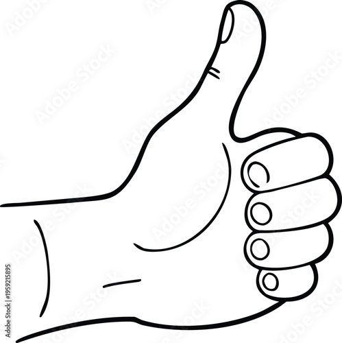 Simple sketch of a hand giving a thumbs up gesture