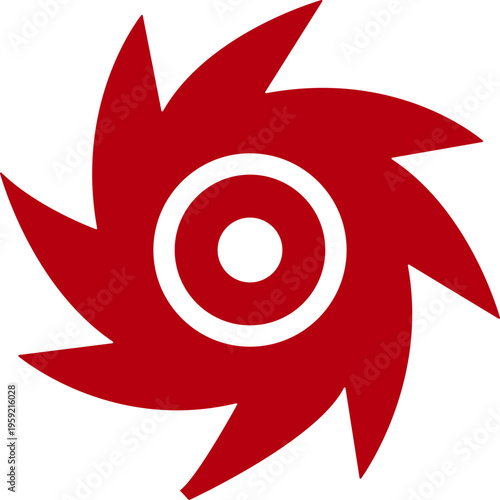 Hurricane cyclone icon in flat style featuring storm, typhoon, tornado, whirlwind, vortex and weather synonym elements for disaster alert, climate design and warning graphics