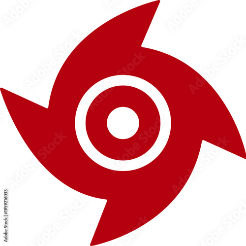 Hurricane cyclone icon in flat style featuring storm, typhoon, tornado, whirlwind, vortex and weather synonym elements for disaster alert, climate design and warning graphics