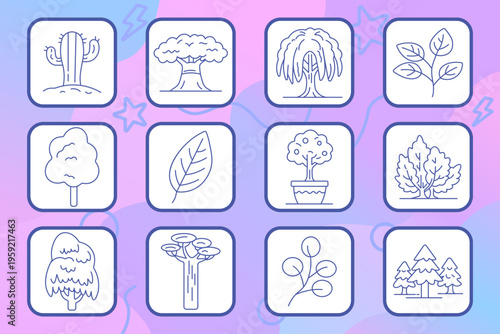 Beauty set icon. Lipstick, nail polish, brush, cream, shopping bag, perfume, facial mask, lips, serum dropper, mirror, skincare tube, cosmetic routine, makeup collection.