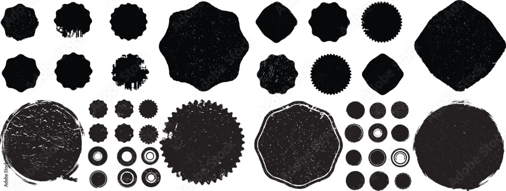 Fototapeta premium Big collection of Grunge post Stamps . Circles. Large set of Banners, Insignias , Logos, Icons, Labels and Badges . vector distress textures.blank shapes. 