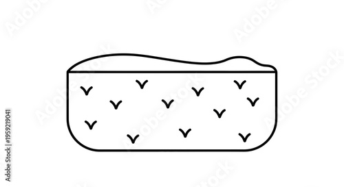 Simple Line Art Icon of a Sponge with Bubbles - Cleaning Tool
