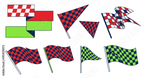 Racing Flags Collection: Checkered, Blank, and Pennant Styles