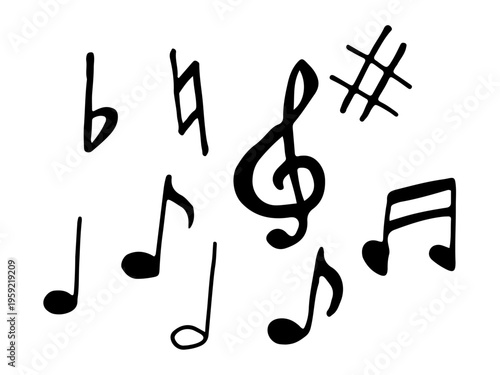 シンプルな手書きの音符