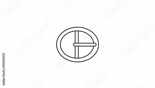 Simple Circle Icon with Crossbar, Minimalist Graphic Element, Abstract Design