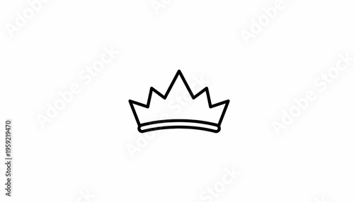 Simple Crown Icon, Minimalist Royal Symbol, Elegant Line Art King or Queen Emblem