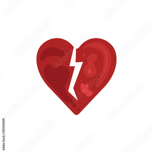 Broken heart relationship illustration