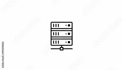 Server Rack Icon: Network Data Storage, Cloud Computing, Database, IT Infrastructure