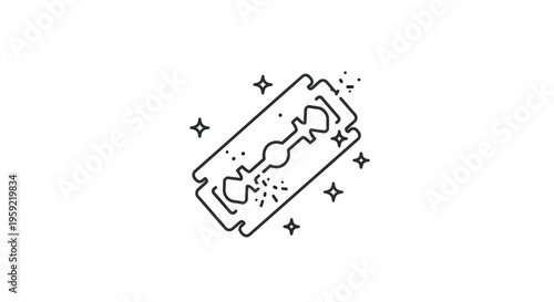Sharp Razor Blade Icon with Sparkles, Clean and Shiny, Vector Illustration