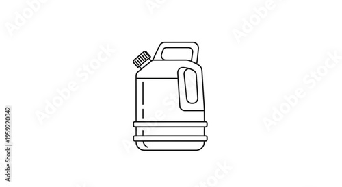 Outline illustration of a jerrycan, fuel container, with handle and cap
