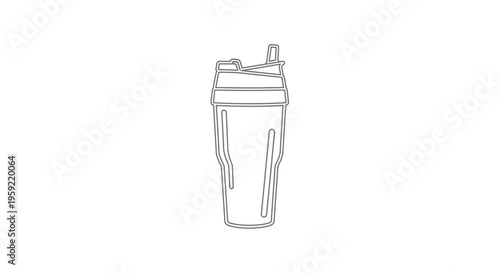 Outline of a Shaker Bottle for Protein Shakes and Smoothies