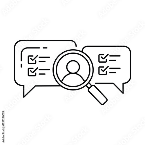 Evaluating Points of View Icon. Vector Design