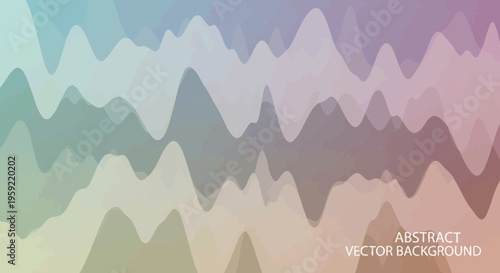 A colorful abstract vector background with a wavy mountain range design