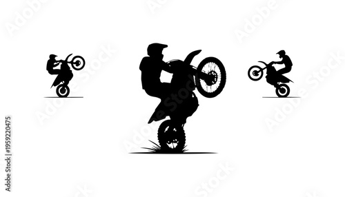 Motocross Rider Performing Stunts on Dirt Bike