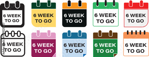 1 week to go to the last countdown icon. Minimalist 7 weeks to go icons, digital event planning and project timeline symbols, Countdown left days banner. count time vector icon illustration.
