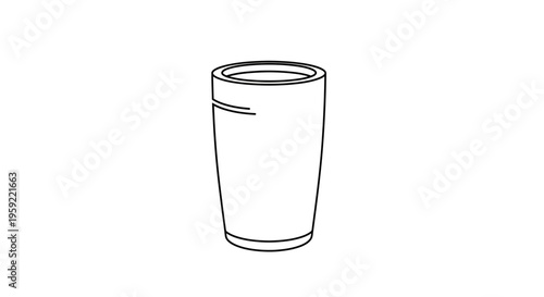 Minimalist outline of a tall, tapered vase or planter on a white background.