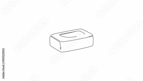 Minimalist Soap Bar Line Art Icon, Simple Hygiene Object Vector Illustration