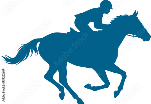 Professional jockey racing on horse