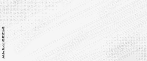 Abstract Light Grey and White Grunge Texture Background with Halftone Dot Patterns and Subtle Diagonal Distress Lines for Minimalist Graphic Design, Banners, and Web Backdrops