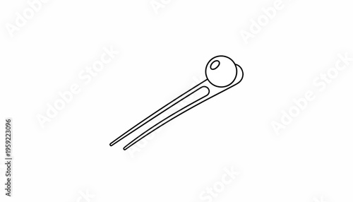 Minimalist Hairpin with Pearl, Elegant Hair Accessory, Simple Design