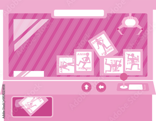 アニメフィギュアが景品のUFOキャッチャーの背景イラスト