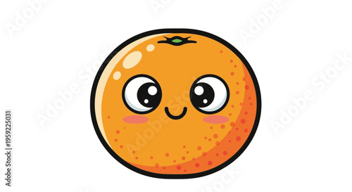 A cute cartoon orange character with a smiling face and big eyes