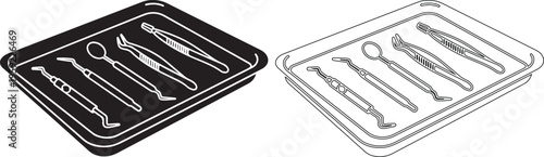Dental Tools Arranged in Tray