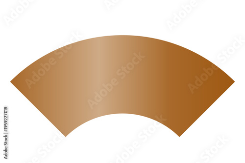 銅色グラデーションで描かれた扇形の和風フレーム素材