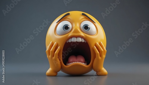 Funny 3D yellow emoji character with various expressions