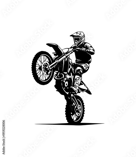 Motocross Rider Performing Mid-Air Trick