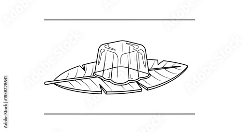 Dessert Jelly on Banana Leaf: Simple, Refreshing, and Natural Presentation